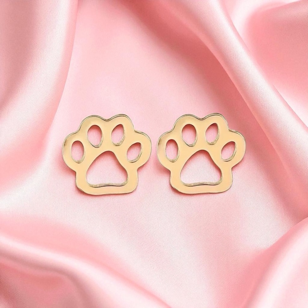 Stunning Gold Paw Print Earrings - NWOT